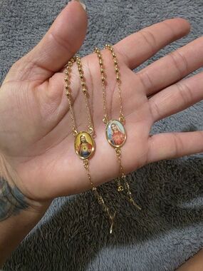 Italian 14k gold-plated rosary by Xuping